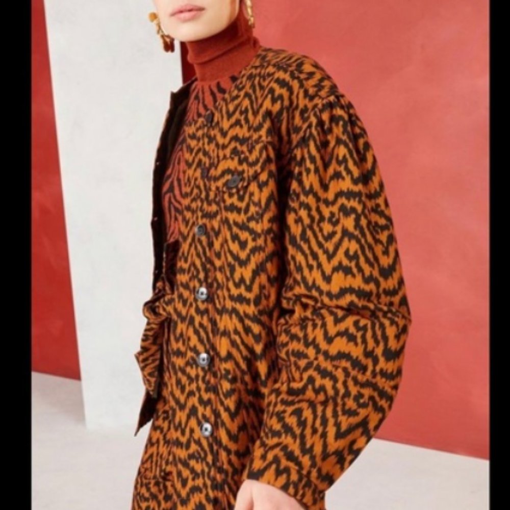 Ulla Johnson Corbett printed cotton jacket in animal print, size M